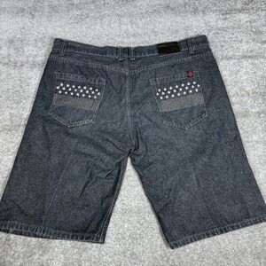 Mecca Denim‎ Shorts Men's 42 Blue Embroidered Grunge Y2K Classic Jorts Baggy